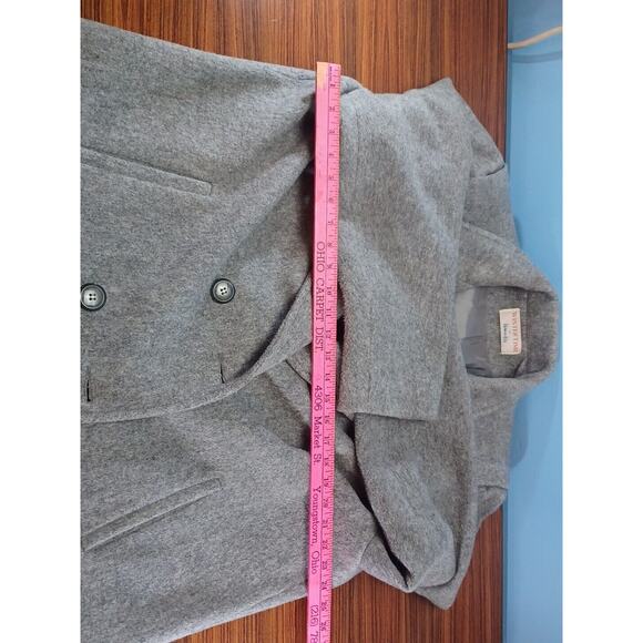 Vintage Winter Time By Herman Kay Wool Grey Coat Size - Picture 6 of 10